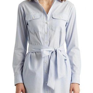 Lauren Ralph Lauren Striped Cotton Broadcloth blue & white Shirtdress